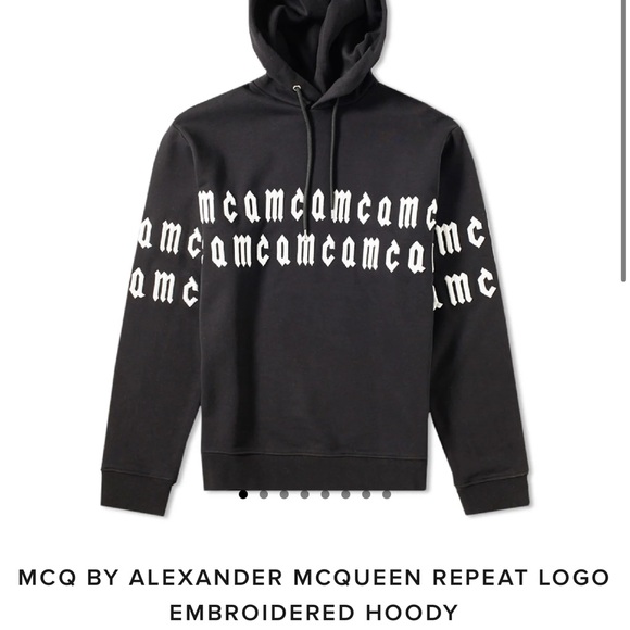 MENS Mcq Alexander Mcqueen Repeat Logo Hoodie M - Picture 2 of 11